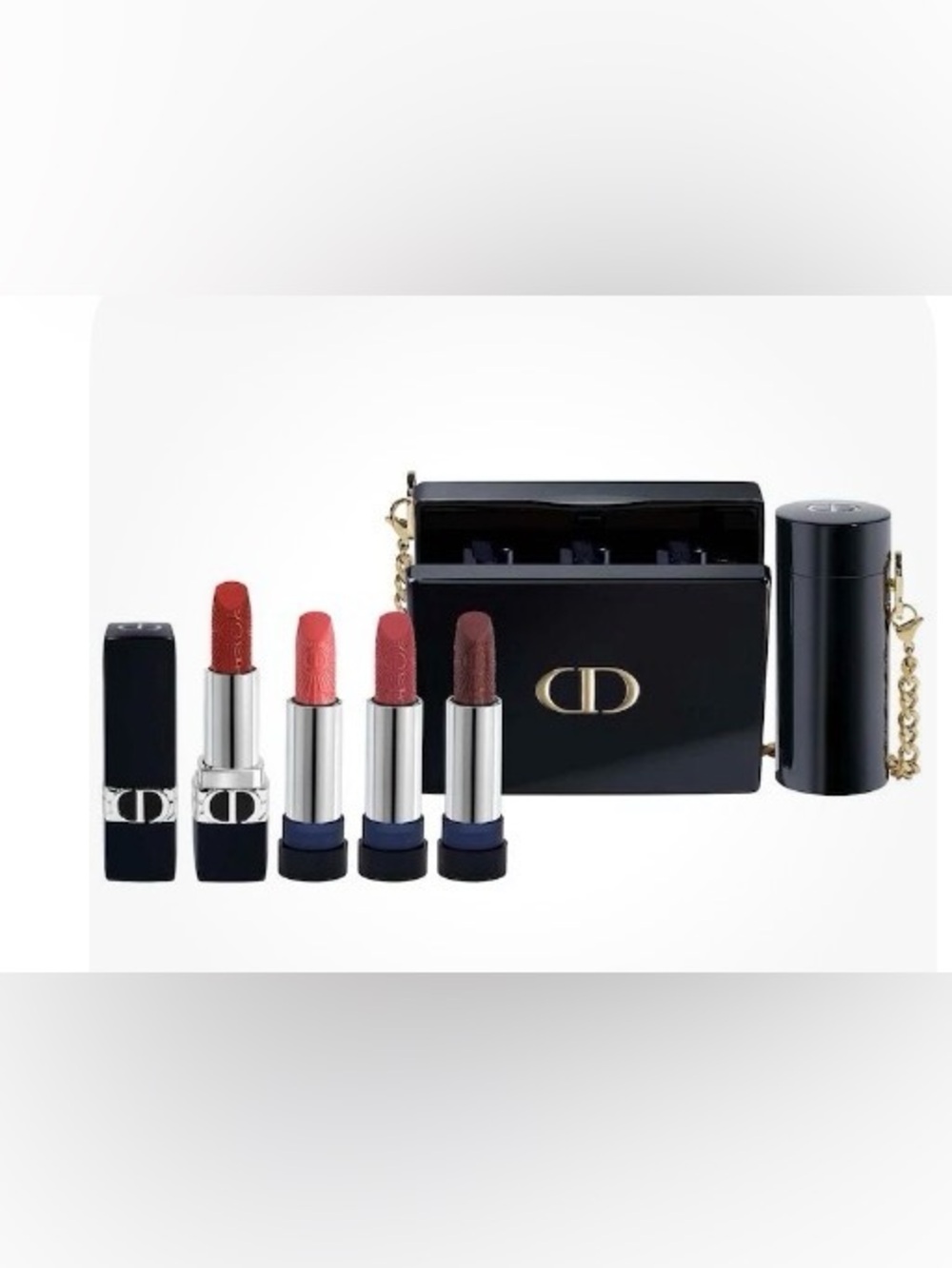 Dior Lipstick 4 set cross body clutch purse as is dent New